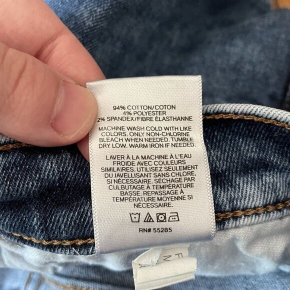 Express Women 8R Blue Acid Wash Denim Ankle Crop Super High Rise Mom Jeans - Picture 10 of 10